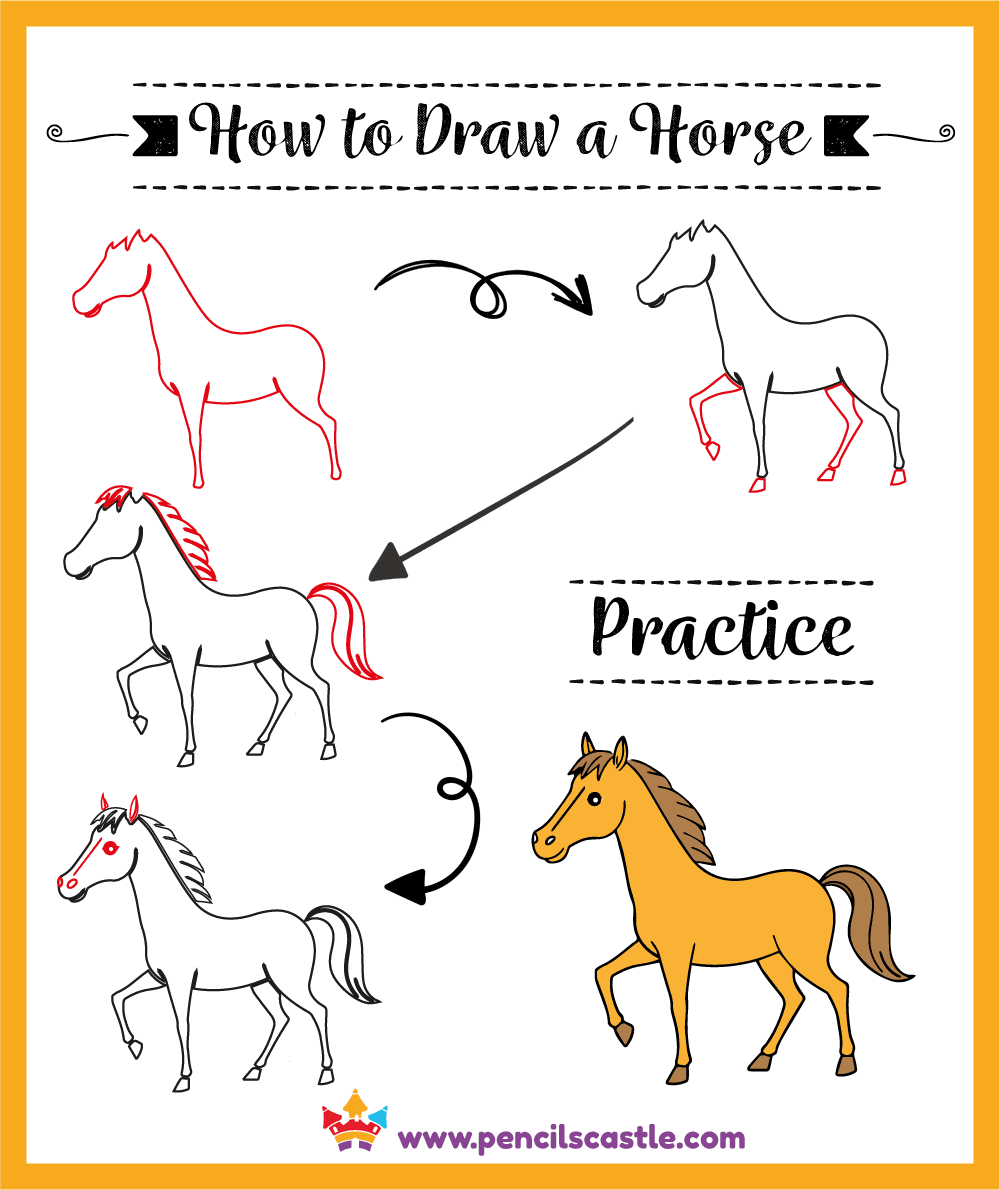 How to Draw a Horse Step by Step Tutorial