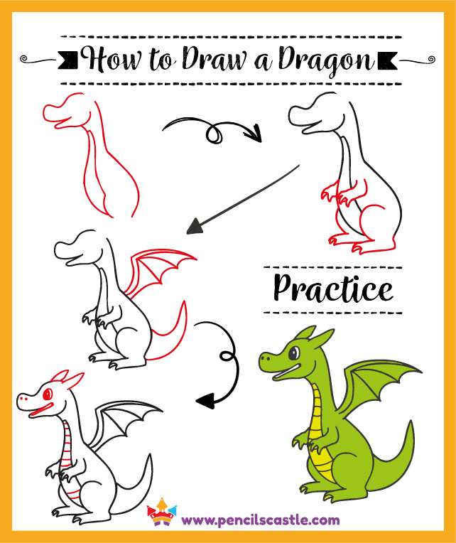 How to Draw a Dragon Step by Step Tutorial