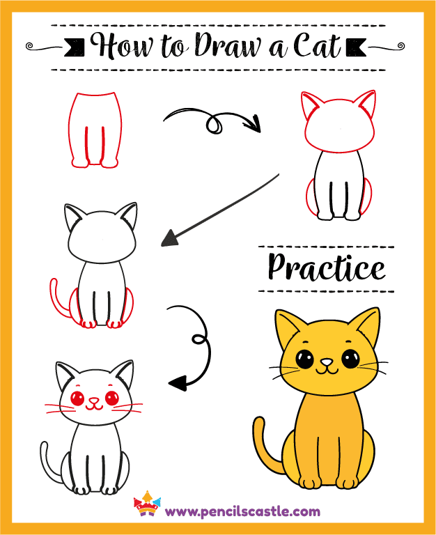 How to Draw a Cat Step by Step Tutorial