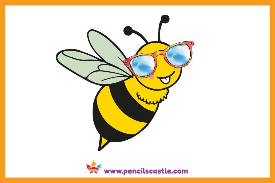 Bee drawing wearing sunglasses