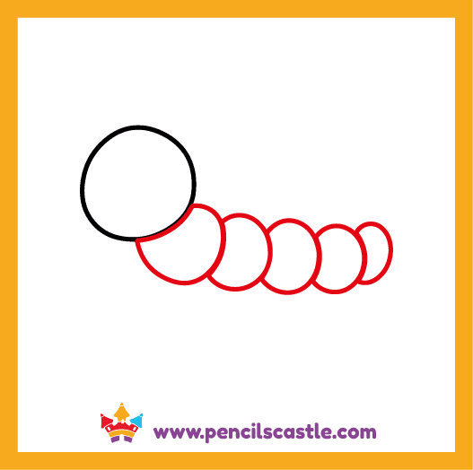Draw the caterpillar's body shape