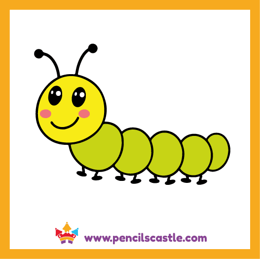 Color your cute caterpillar drawing
