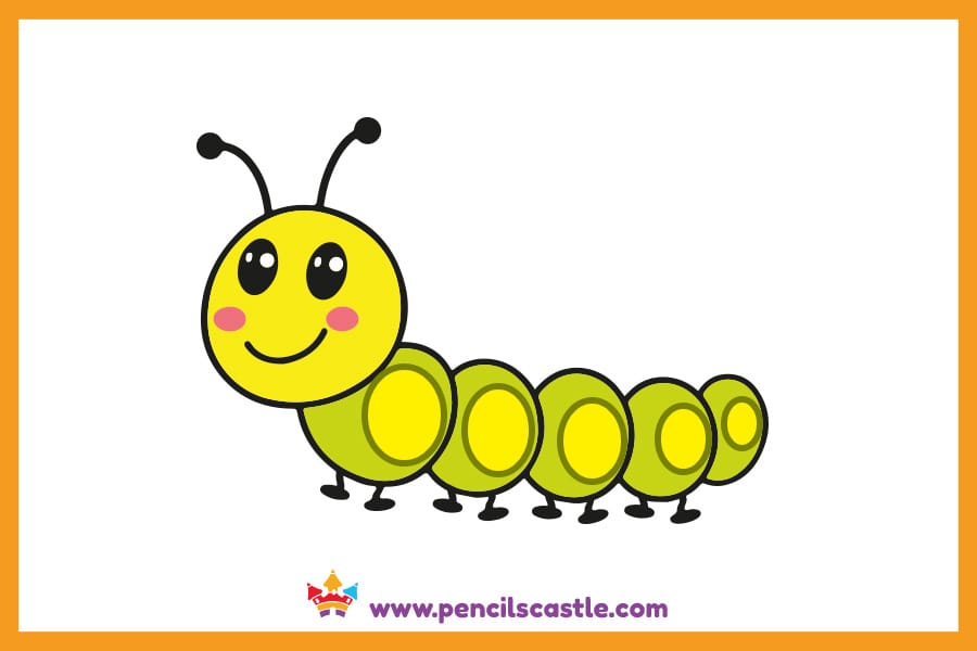 Caterpillar drawing with spots
