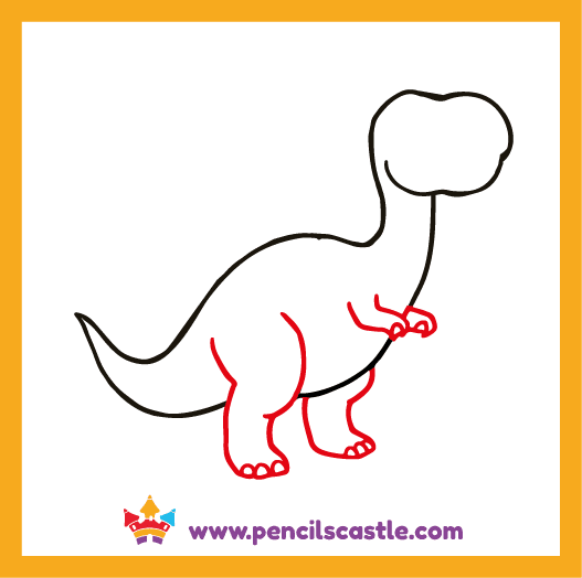 add the dinosaur's legs and arms