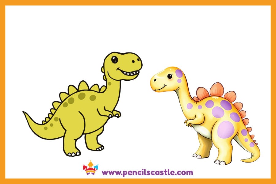 two dinosaur friends drawing