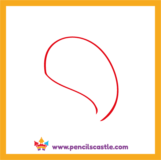 Draw the head and body outline of the dolphin