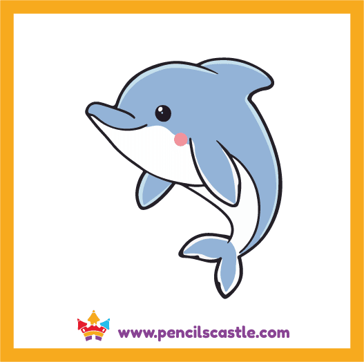 Color your cute dolphin drawing