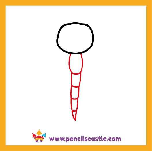 Draw the body outline of the dragonfly