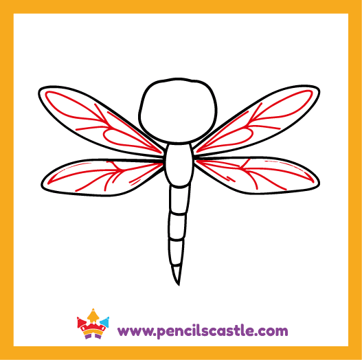 Add the veins of the wings