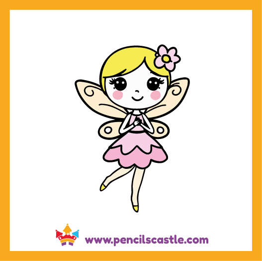 color your cute fairy drawing