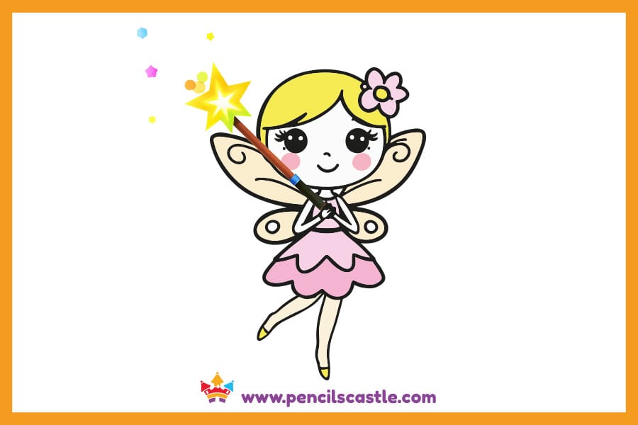 fairy holding a magic wand drawing