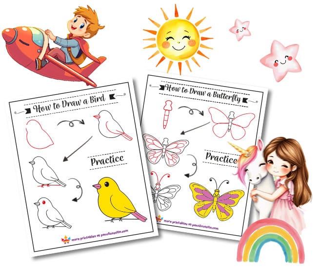 easy drawing guides for kids