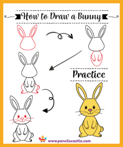 how to draw a bunny, easy step-by-step drawing