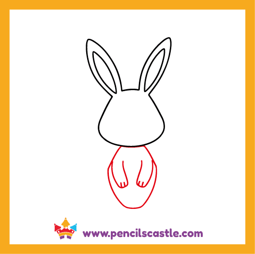 draw the body and front Legs of the bunny