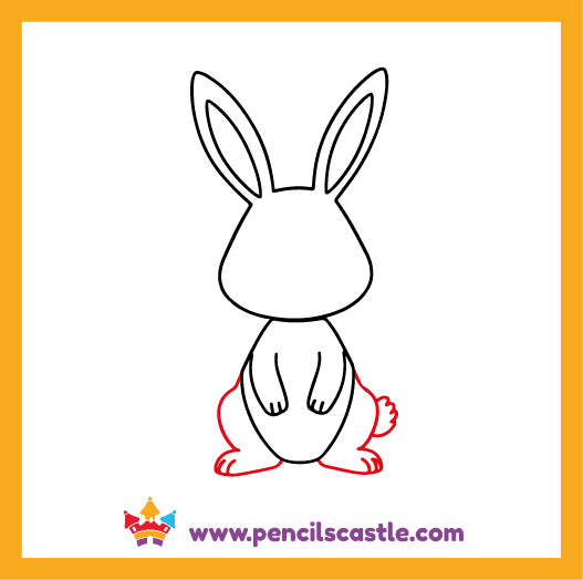add the bunny's hind legs and tail