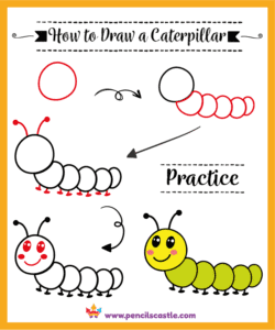 How to draw a caterpillar
