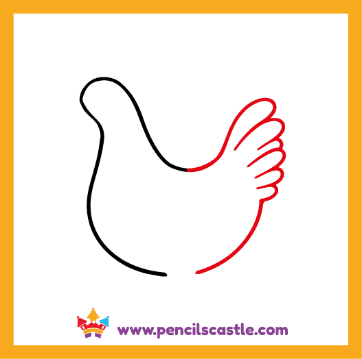 draw the back and tail of the chicken