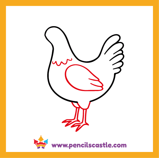 add the chicken's wing and legs