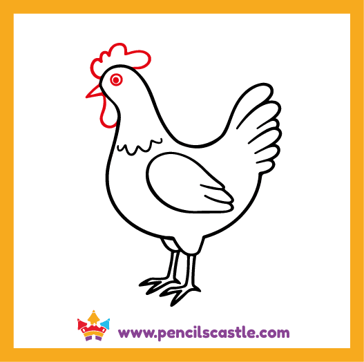 add the face details of the chicken