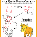 how to draw a cow, easy step-by-step drawing