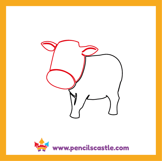 add the head and ears of the cow