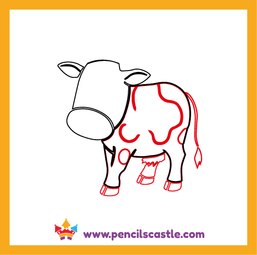 draw the cow's body details