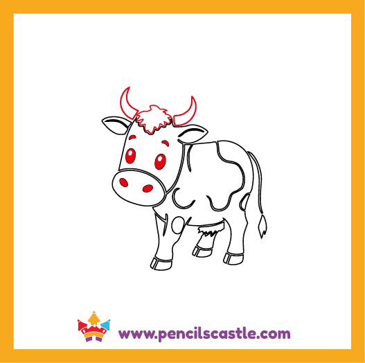 add the cow's face details