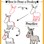 how to draw a donkey, easy step-by-step drawing