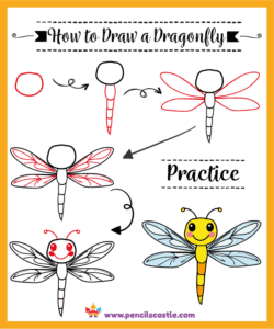 How to draw a dragonfly
