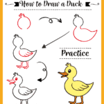 how to draw a duck, easy step-by-step drawing