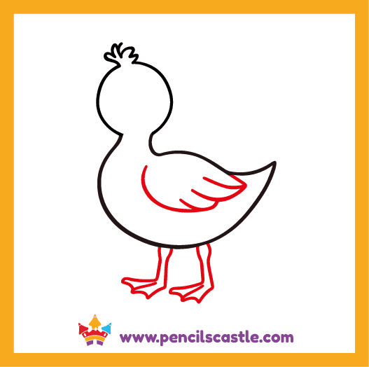 draw the duck's legs and wing