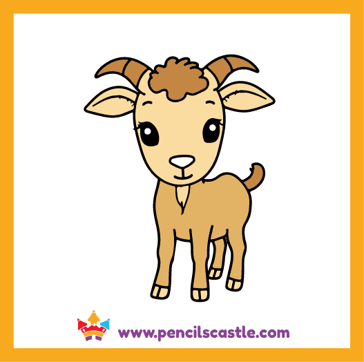 color the cute goat drawing