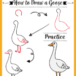 how to draw a goose, easy step-by-step drawing