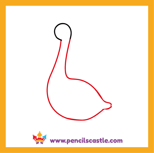 draw the neck and body shape of the goose