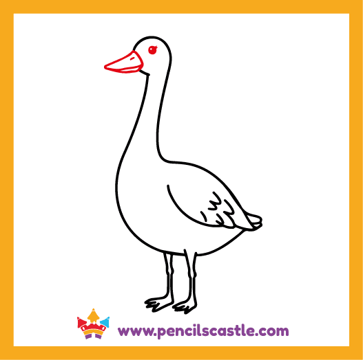 draw the goose's face details