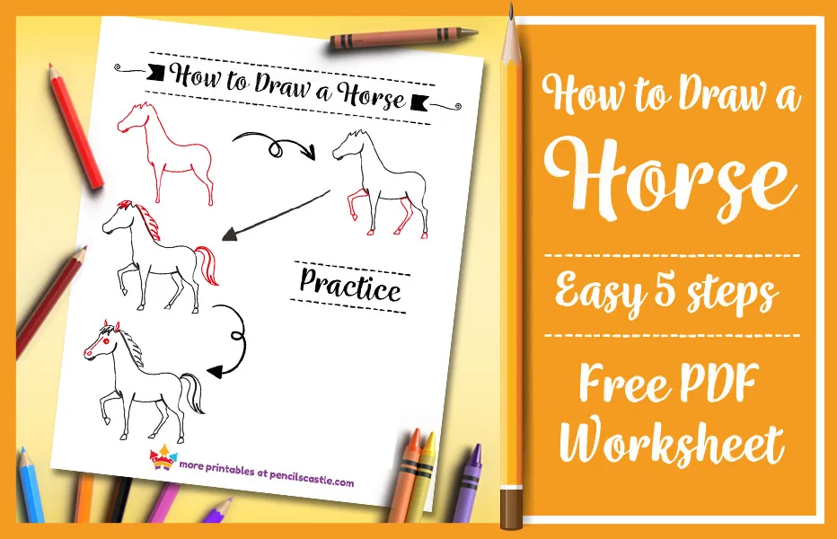 Horse Drawing For Kids Step By Step