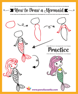 how to draw a mermaid