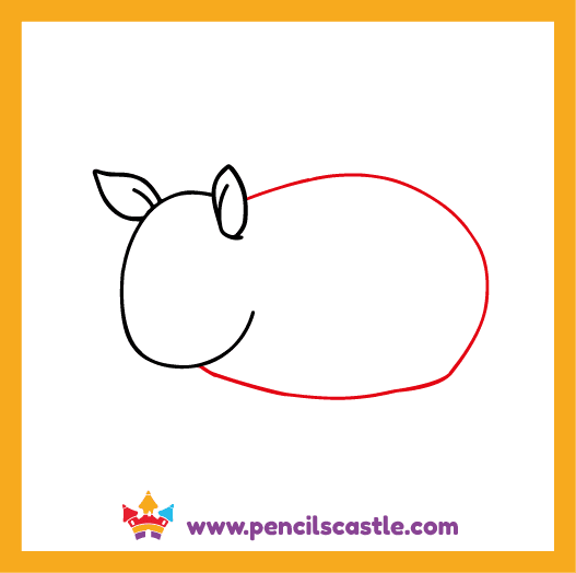 draw the body shape of the pig