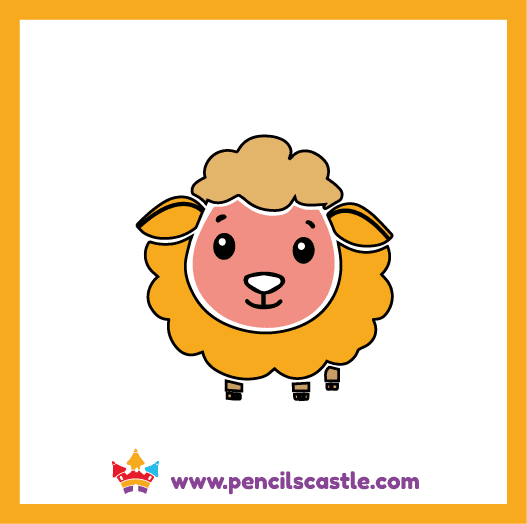 color the fluffy sheep drawing