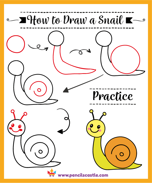 How to draw a snail