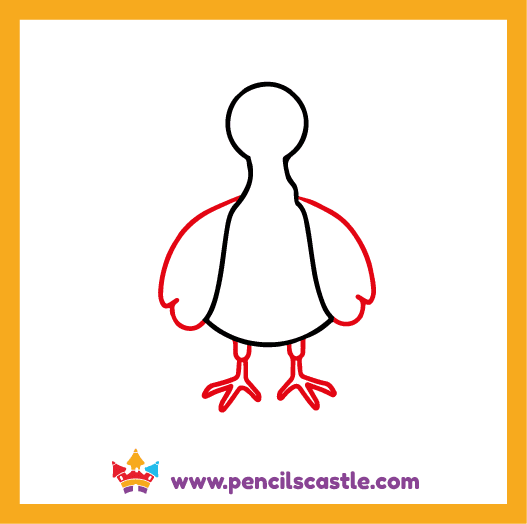 draw the turkey's legs and wings