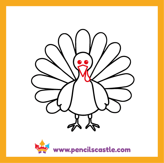 add the turkey's face details