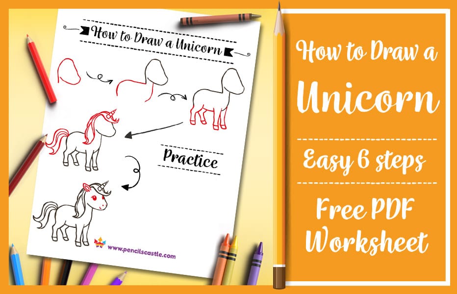 how to draw a unicorn printable pdf practice worksheet