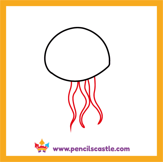 Add the jellyfish's tentacles