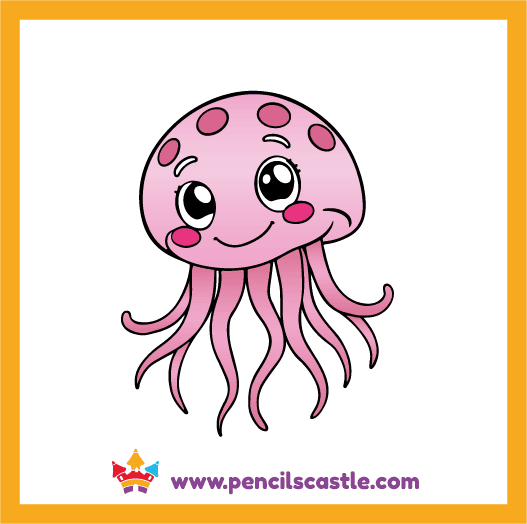 Color your cute jellyfish drawing