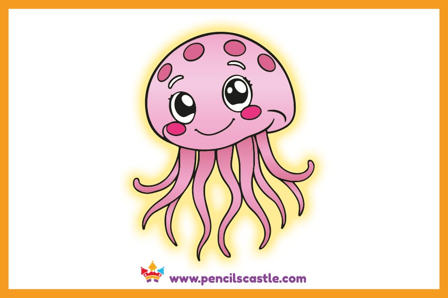 Jellyfish drawing with a glow effect