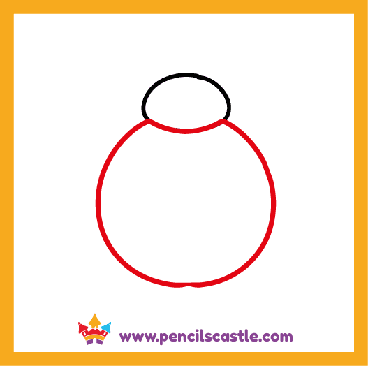 Draw the body shape of the ladybug