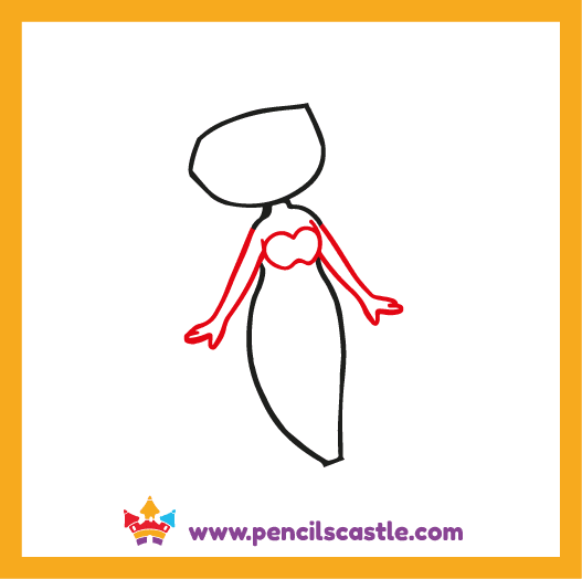 add the mermaid's top and arms