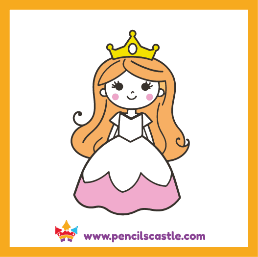 color your cute princess drawing