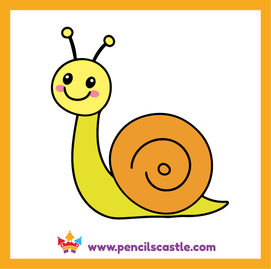Color your cute snail drawing